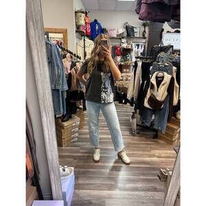 NEW ALL OF US leopard print tee in vintage black